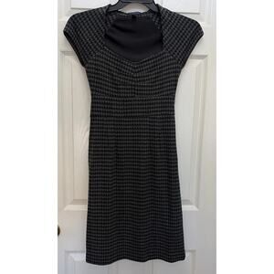 Banana Republic Houndstooth Sheath Dress Size 2 Corpcore Academia Sweetheart